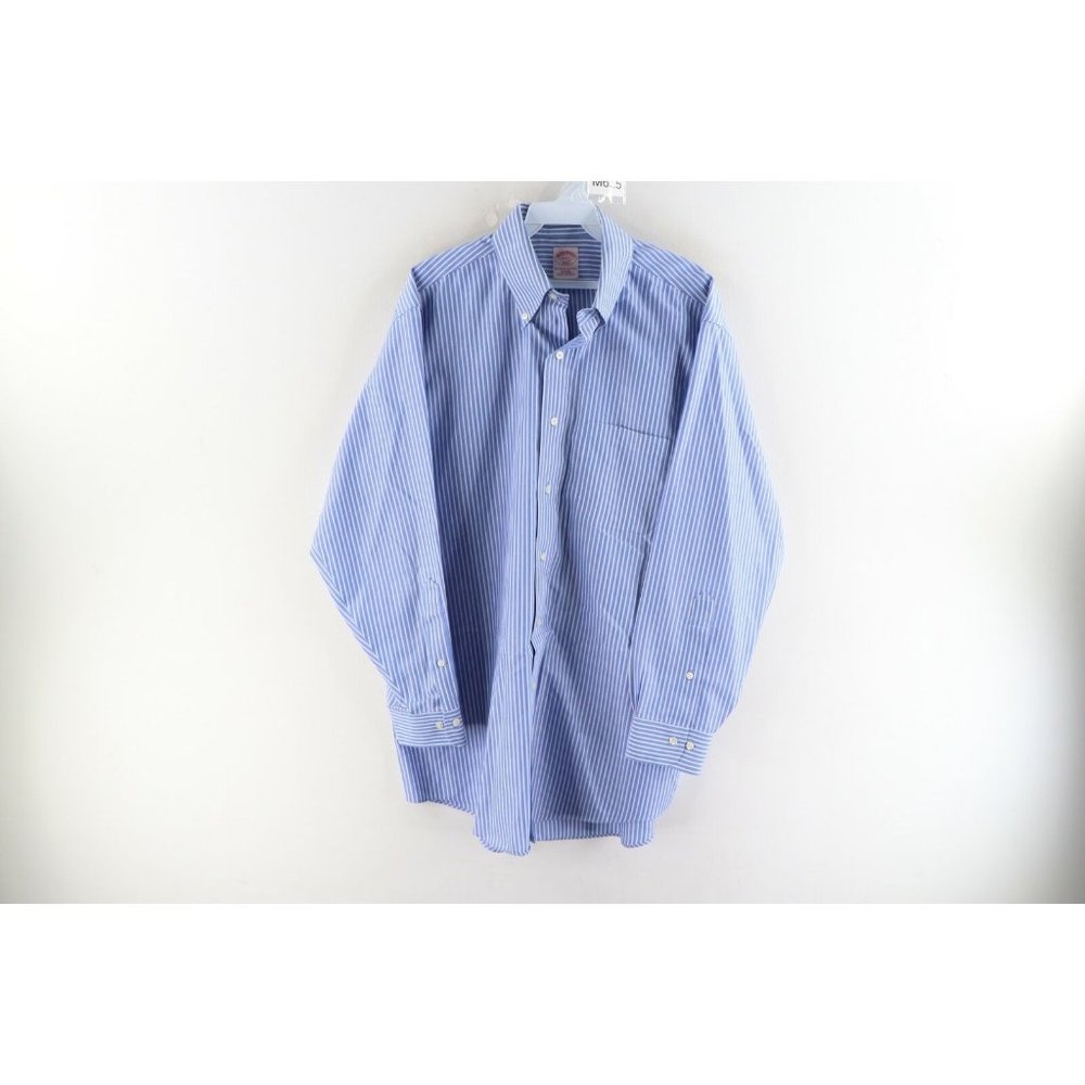 Brooks Brothers Mens 16 32/33 Non Iron Striped Long Sleeve Button Dress Shirt